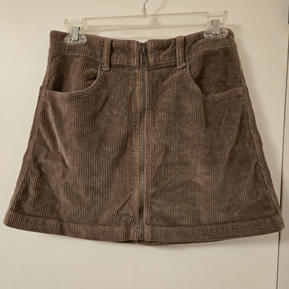 NWT American Eagle Mauve Corduroy Zipper Skirt